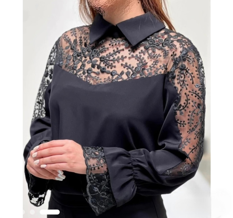 شومیز مجلسی زنانه ساتن گیپوری