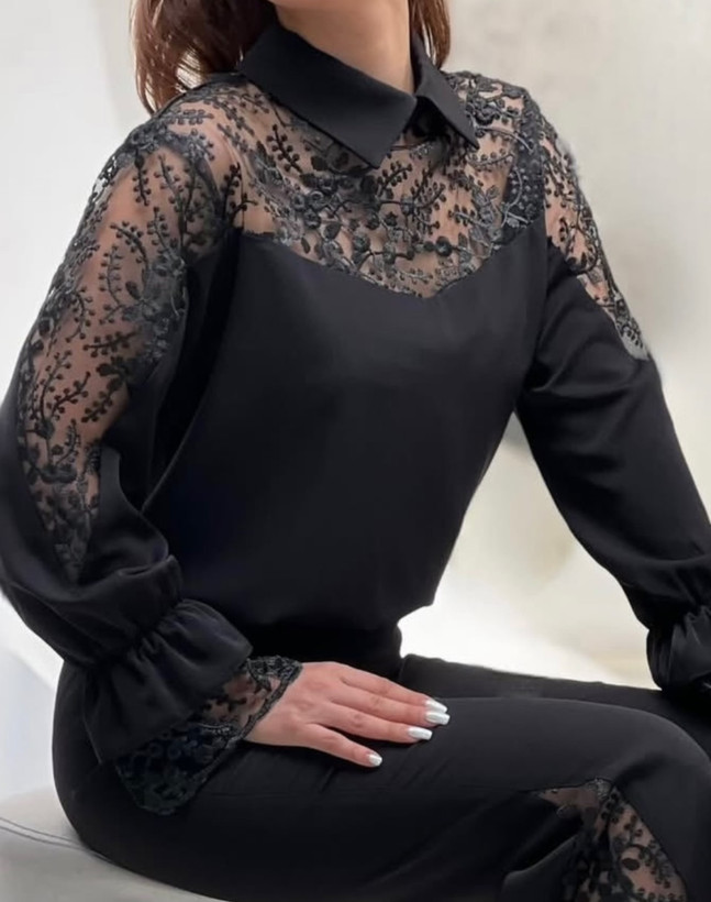 شومیز مجلسی زنانه ساتن گیپوری