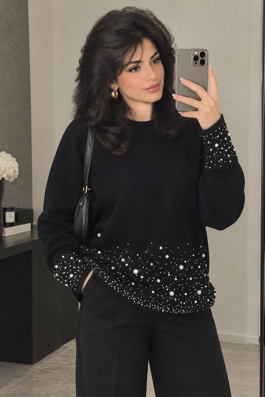 بلوزبافت زنانه مرواریدی